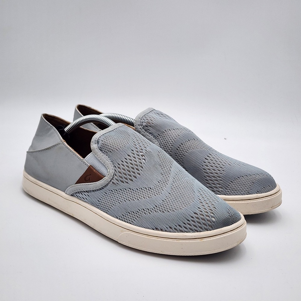 Olukai Women Pehuea Slip-On Sneaker Flats Size 8.5 Light‎ Blue Flats Convertible